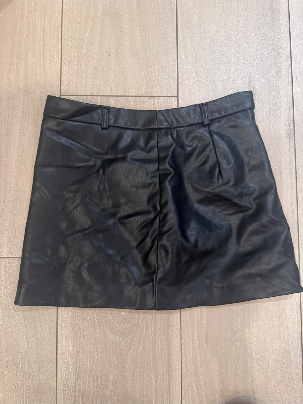 Zara Black Faux Leather Mini Skirt